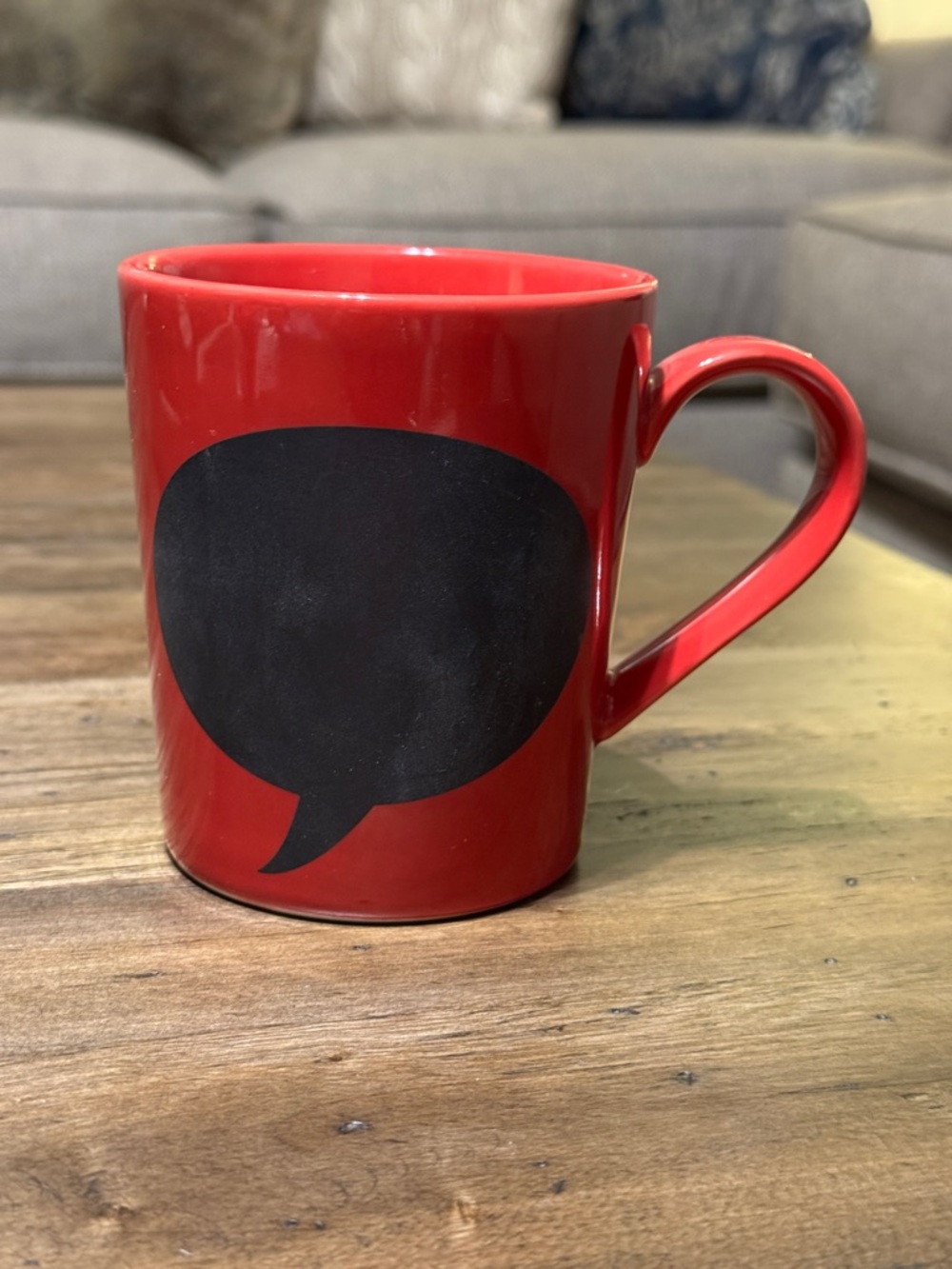 2 WORLD MARKET Red Ceramic Speech Bubble Tea Coffee Mug Cup Home Dining SET OF 2